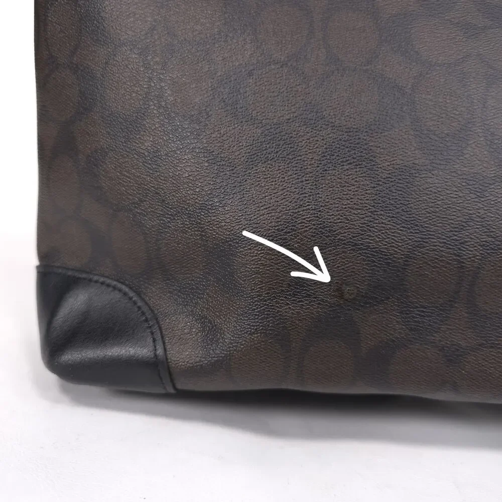 COACH Signature Zip Tote Brown Black Shoulder Bag A1822-F29208‎